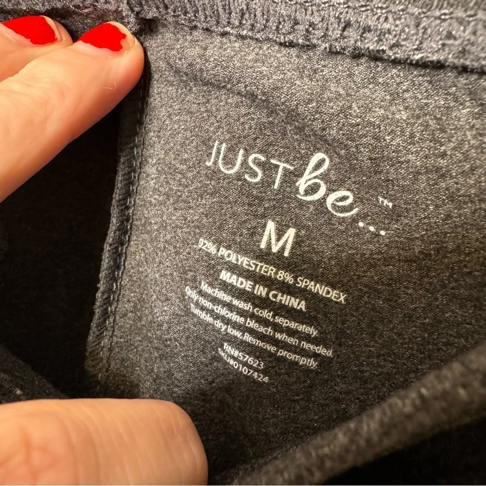 Just Be Grey Leggings with Tapered Fit and Elastic Waistband